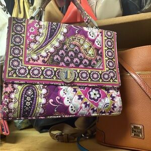Vera Bradley Paisley Patterned Purple Handbag